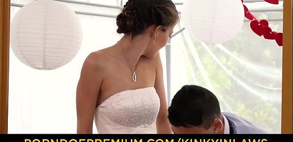  KINKY INLAWS - Stunning bride Cindy Shine taboo sex with stepson